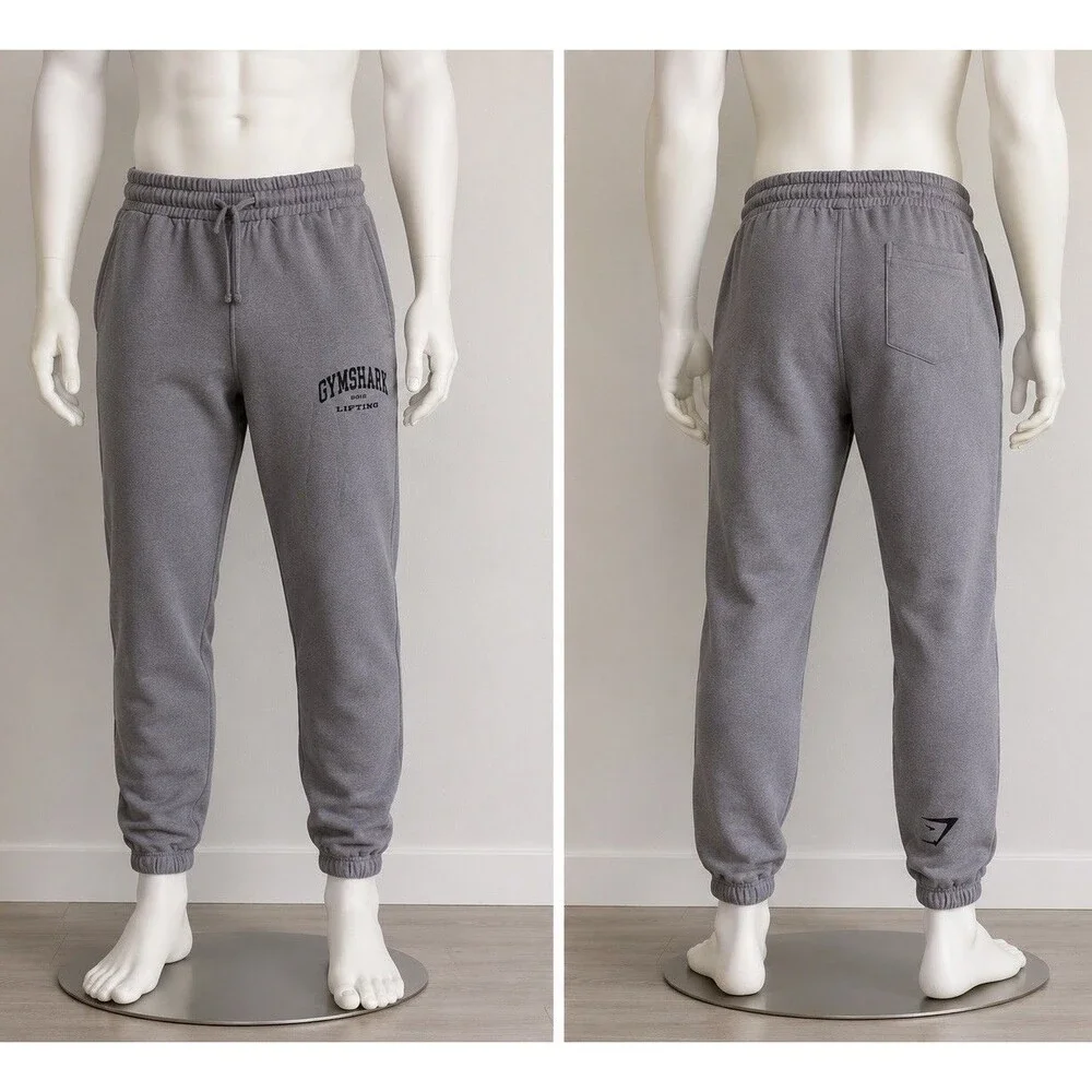 Gymshark Lifting Joggers Gray Sweatpants Men’s Large Fleece Lined Cotton Blend